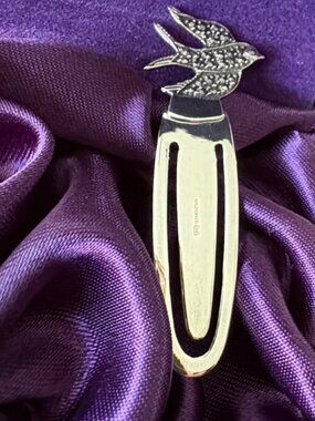 ARI D. NORMAN 925 English Hallmark STERLING SILVER Marcasite Bookmark--ENGLAND.